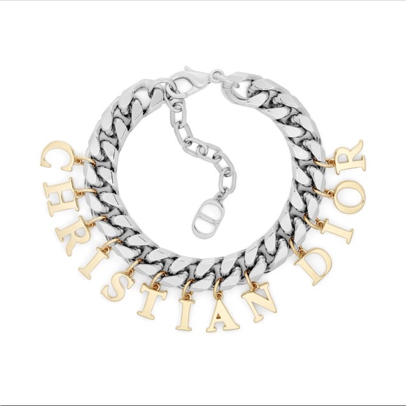 💯 Christian Dior Lettering Charm Bracelet Runway Piece BNIB Unisex - Picture 6 of 6